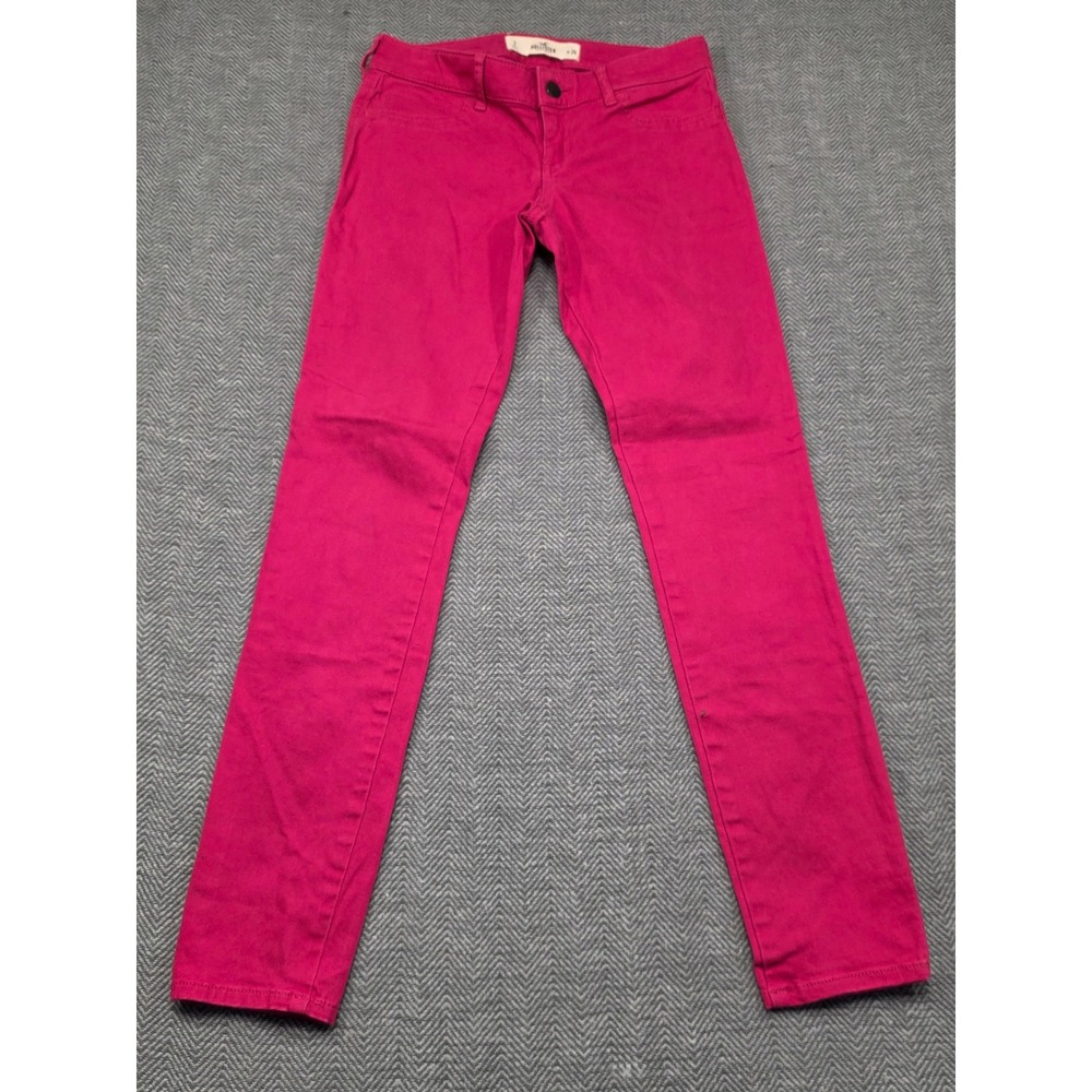 Hollister Hot‎ Pink Skinny Pants Womens 3 W26 Low Rise Stretch Twill Casual